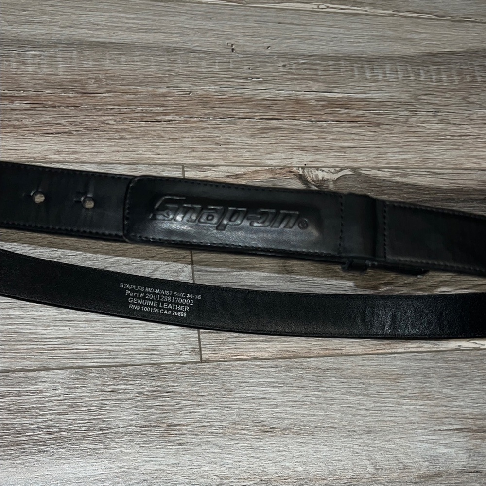 Snap On tools black leather belt